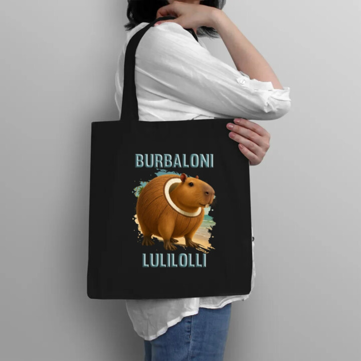 Burbaloni Lulilolli - Italian Brainrot - kapybara v kokose - taška s potlačou