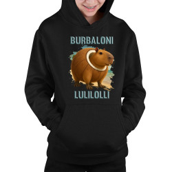 Burbaloni Lulilolli - Italian Brainrot - kapybara v kokose - detská mikina s kapucňou