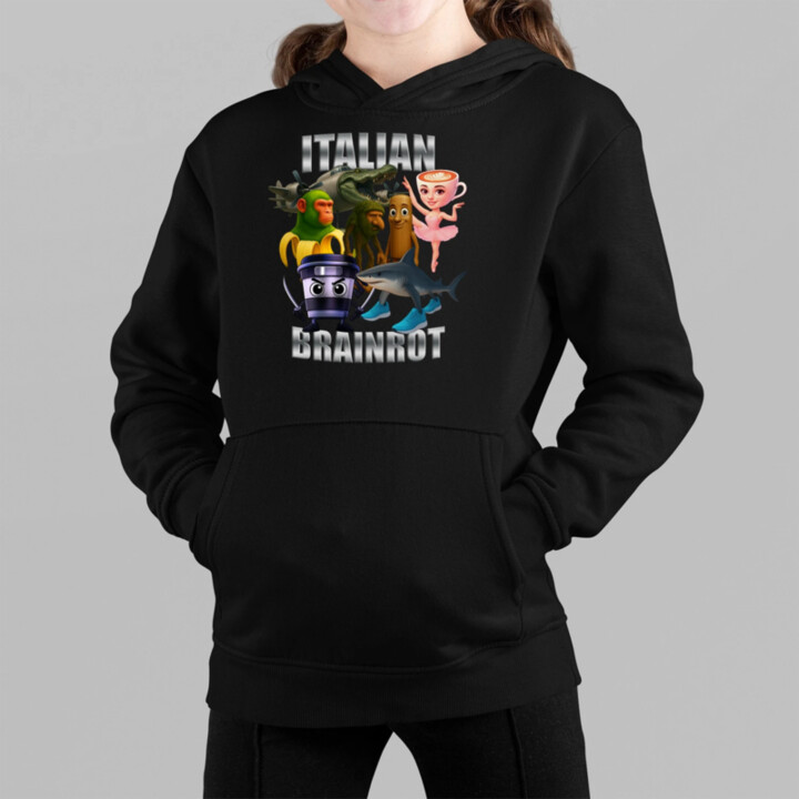 Italian Brainrot v2 - detská mikina s kapucňou