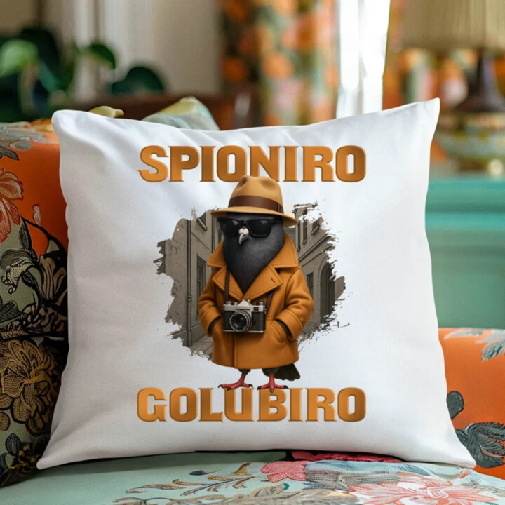Spioniro Golubiro - Italian Brainrot - vankúš s potlačou