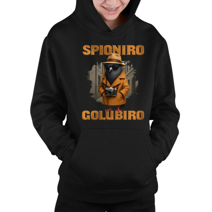 Spioniro Golubiro - Italian Brainrot - detská mikina s kapucňou