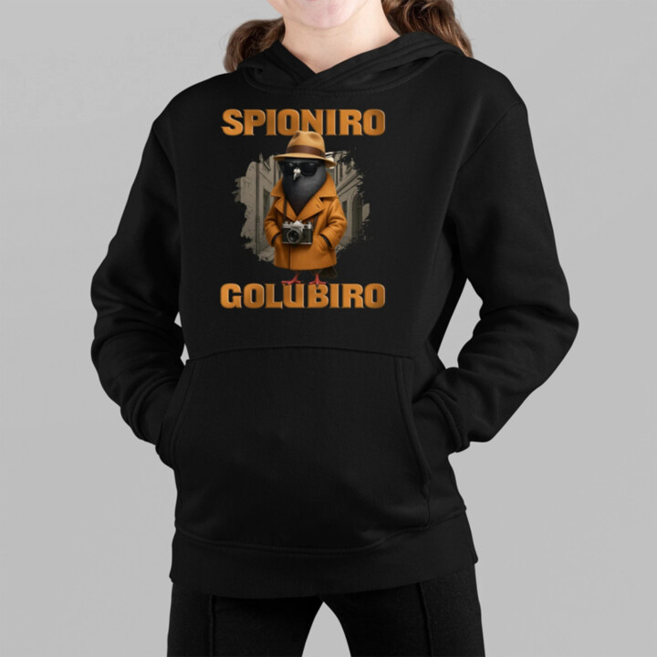 Spioniro Golubiro - Italian Brainrot - detská mikina s kapucňou
