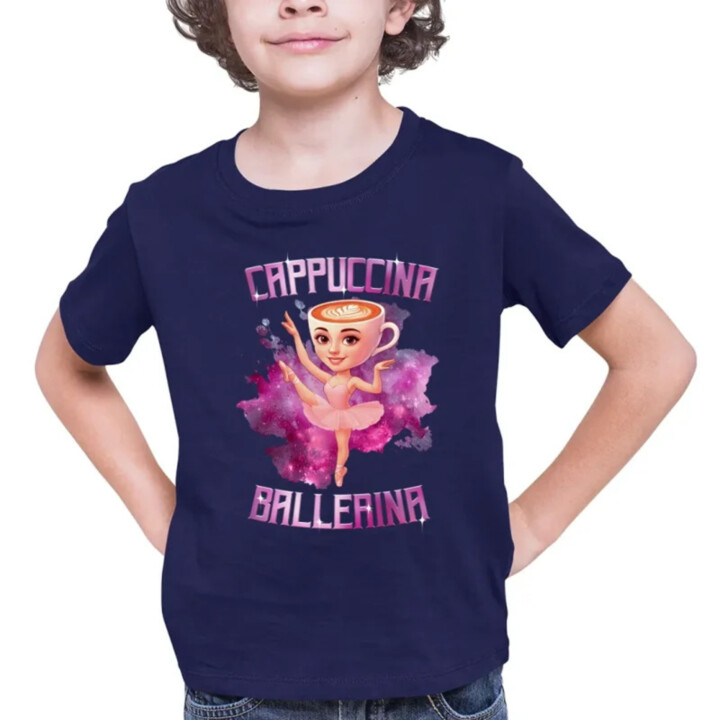 Ballerina Cappuccina - Italian Brainrot - detské tričko s potlačou