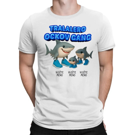 Tralalero ockov gang - dve deti - pánske tričko s potlačou - personalizovaný produkt
