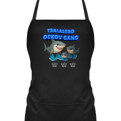 Tralalero ockov gang - dve deti - zástera s potlačou - personalizovaný produkt