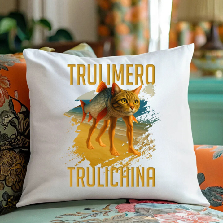 Trulimero trulichina - Italian brainrot - vankúš s potlačou