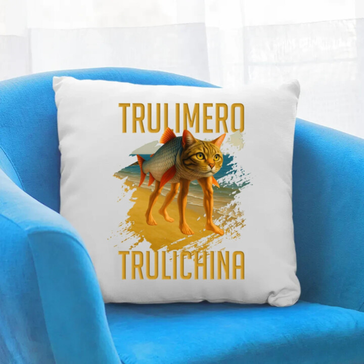 Trulimero trulichina - Italian brainrot - vankúš s potlačou