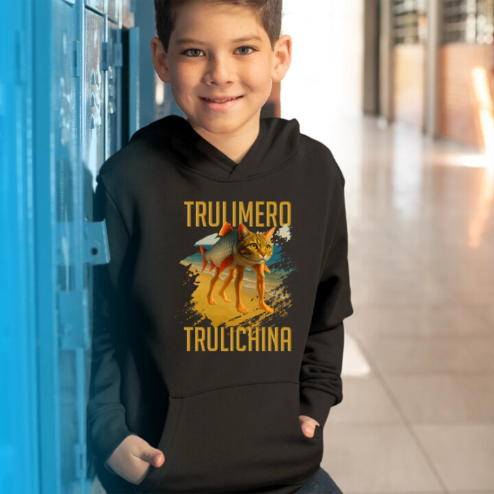 Trulimero trulichina - Italian brainrot - detská mikina s kapucňou