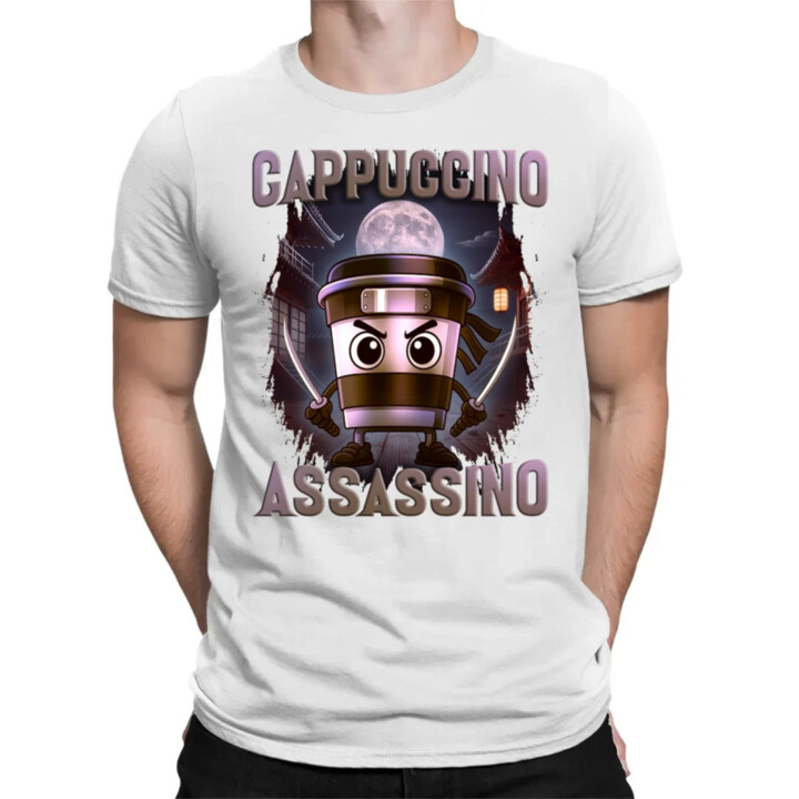 Cappuccino Assassino V2 - Italian Brainrot - pánske tričko s potlačou