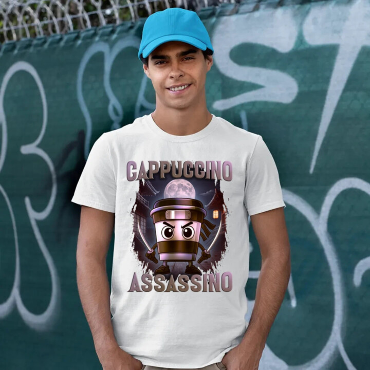 Cappuccino Assassino V2 - Italian Brainrot - pánske tričko s potlačou