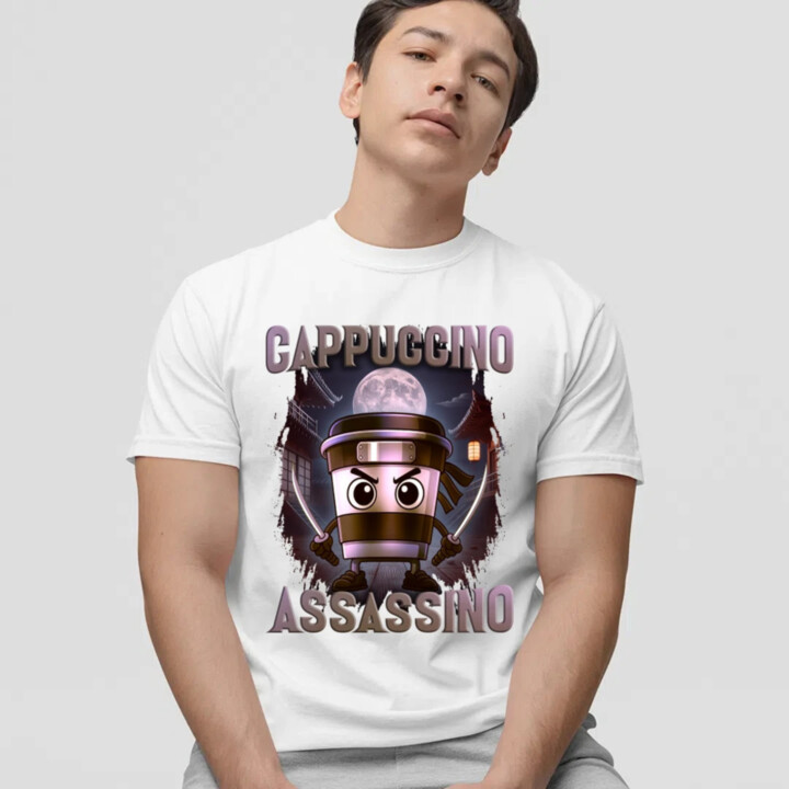 Cappuccino Assassino V2 - Italian Brainrot - pánske tričko s potlačou