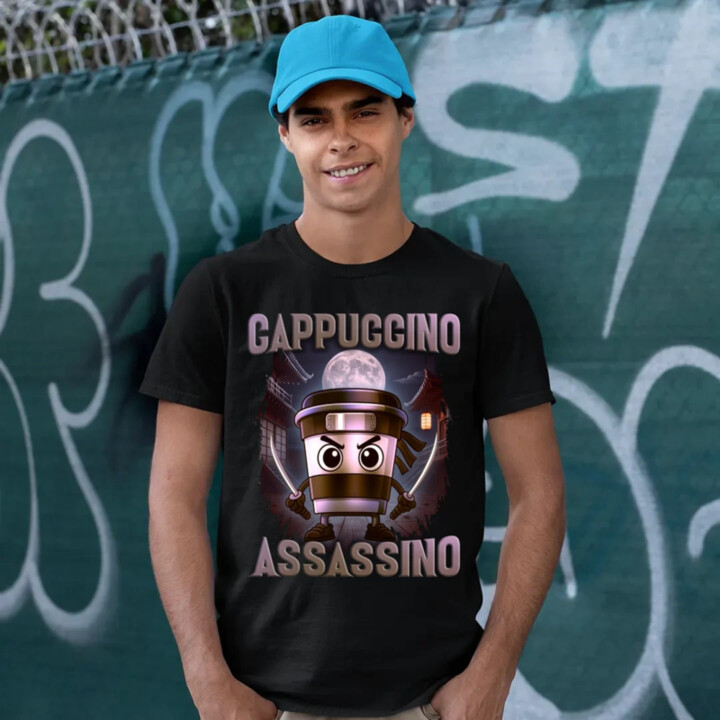 Cappuccino Assassino V2 - Italian Brainrot - pánske tričko s potlačou