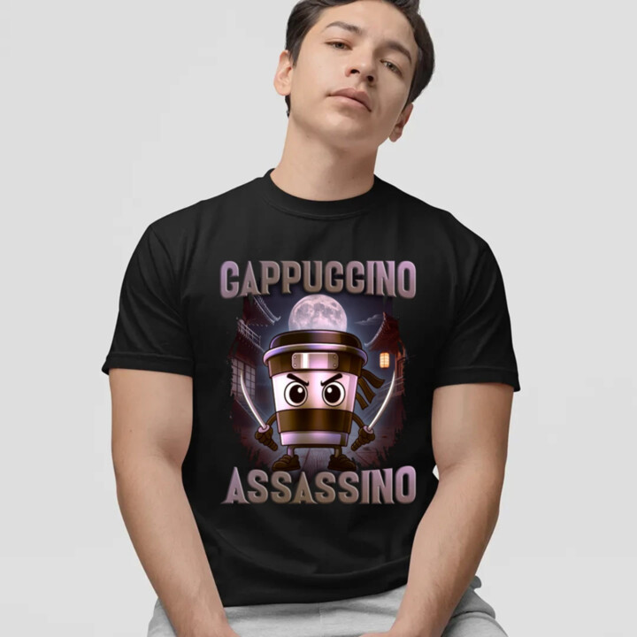Cappuccino Assassino V2 - Italian Brainrot - pánske tričko s potlačou