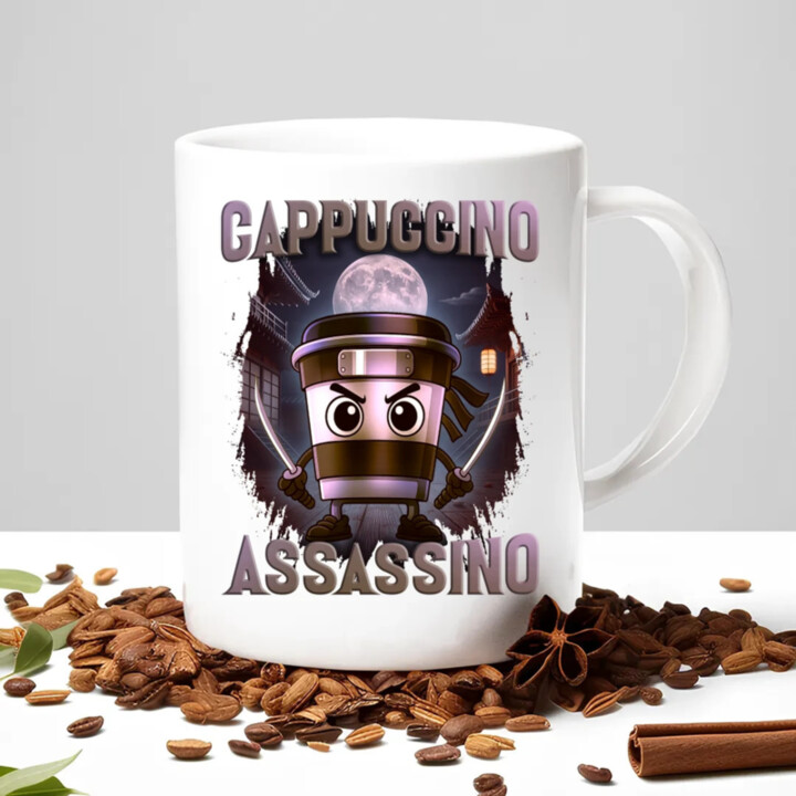 Cappuccino Assassino V2 - Italian Brainrot - keramický hrnček s potlačou