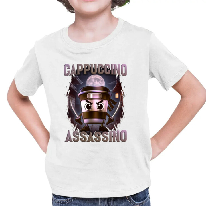Cappuccino Assassino V2 - Italian Brainrot - detské tričko s potlačou