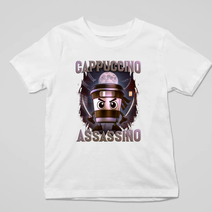Cappuccino Assassino V2 - Italian Brainrot - detské tričko s potlačou