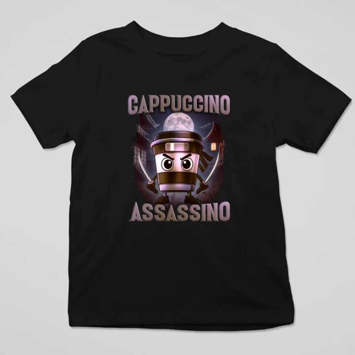 Cappuccino Assassino V2 - Italian Brainrot - detské tričko s potlačou