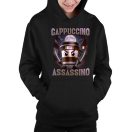 Cappuccino Assassino V2 - Italian Brainrot - detská mikina s kapucňou