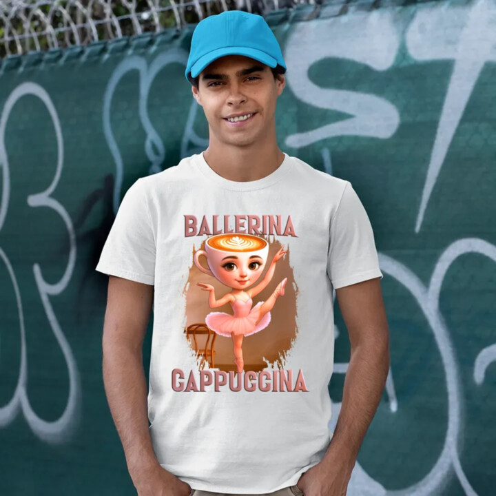 Ballerina Cappuccina V2 - Italian Brainrot - pánske tričko s potlačou