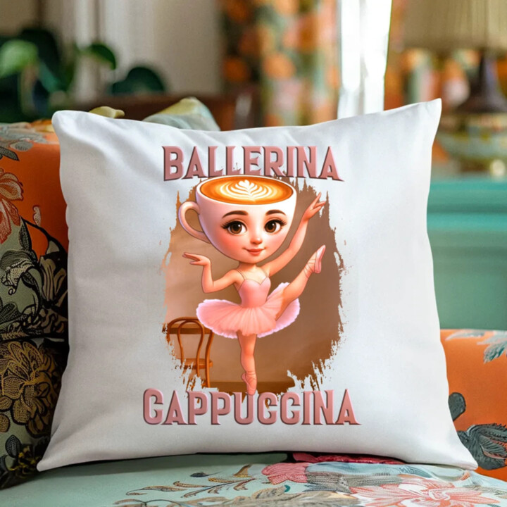 Ballerina Cappuccina V2 - Italian Brainrot - vankúš s potlačou