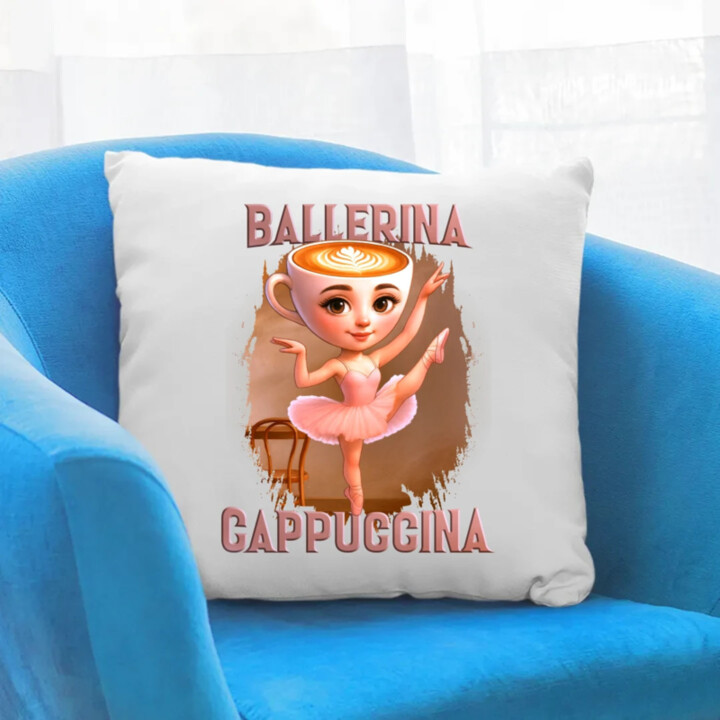 Ballerina Cappuccina V2 - Italian Brainrot - vankúš s potlačou
