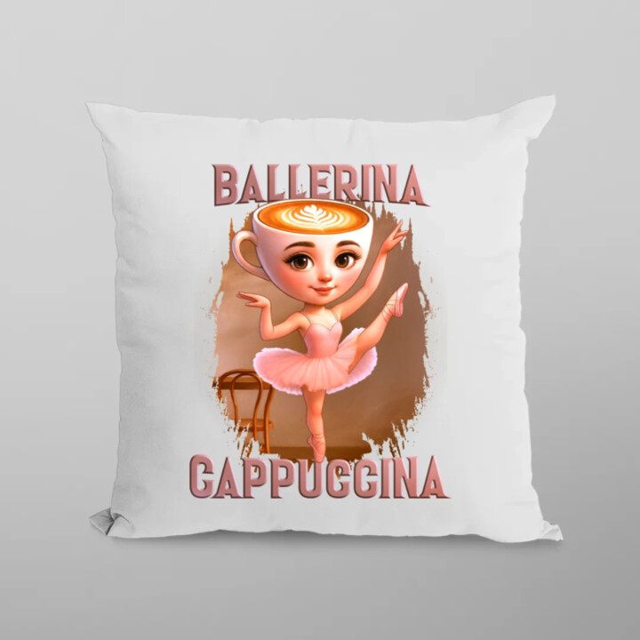 Ballerina Cappuccina V2 - Italian Brainrot - vankúš s potlačou
