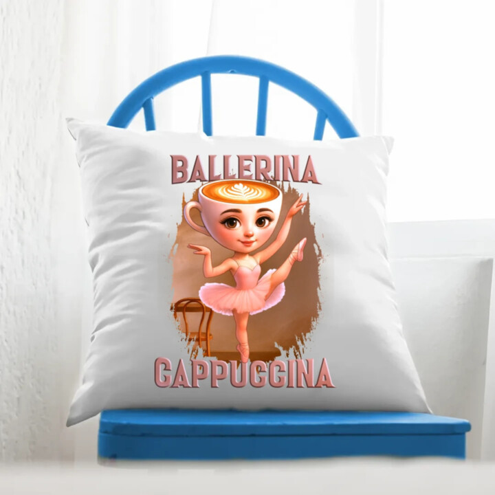 Ballerina Cappuccina V2 - Italian Brainrot - vankúš s potlačou