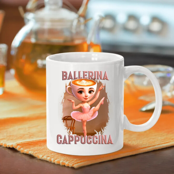 Ballerina Cappuccina V2 - Italian Brainrot - keramický hrnček s potlačou