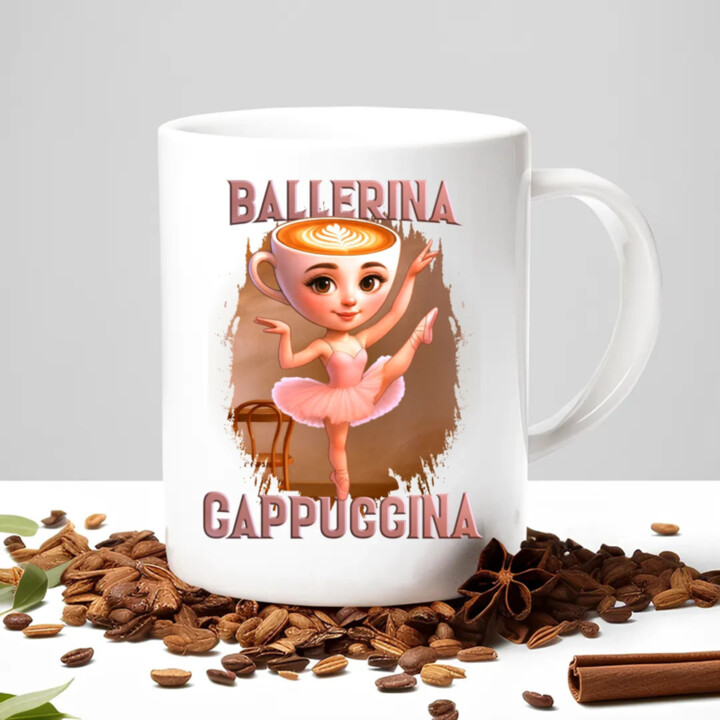 Ballerina Cappuccina V2 - Italian Brainrot - keramický hrnček s potlačou