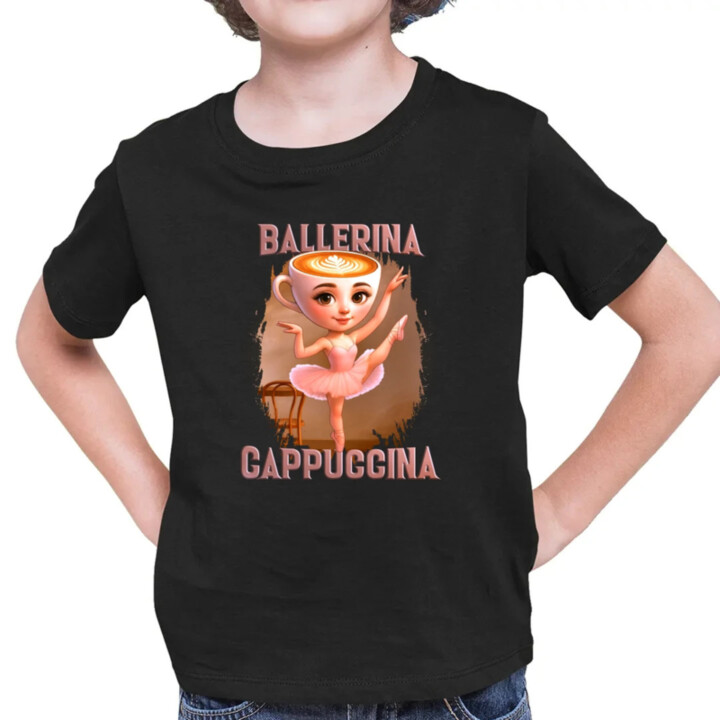 Ballerina Cappuccina V2 - Italian Brainrot - detské tričko s potlačou