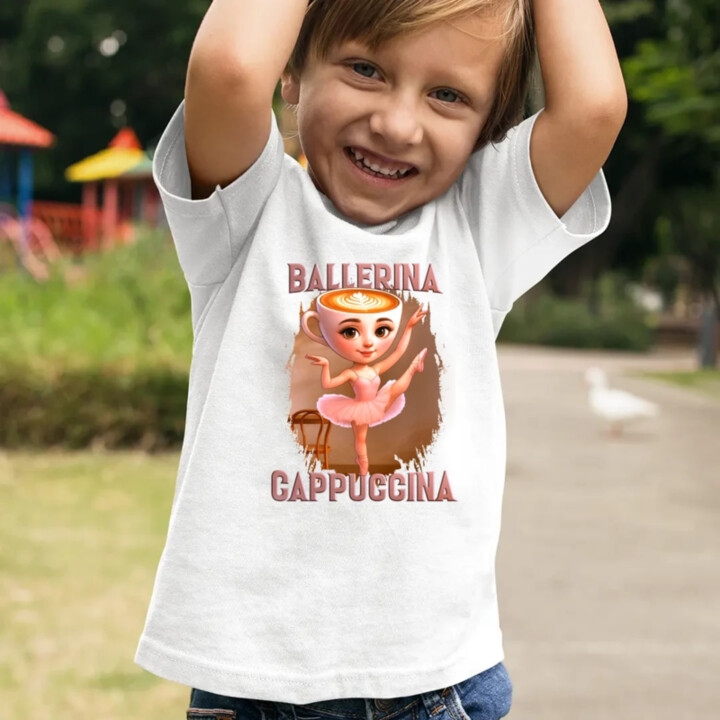 Ballerina Cappuccina V2 - Italian Brainrot - detské tričko s potlačou