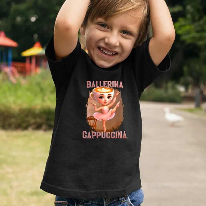 Ballerina Cappuccina V2 - Italian Brainrot - detské tričko s potlačou