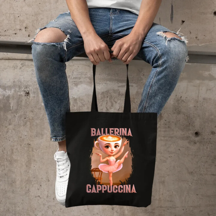 Ballerina Cappuccina V2 - Italian Brainrot - taška s potlačou