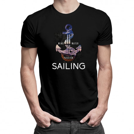 Wind, water, passion, sailing - Pánske  tričko s potlačou