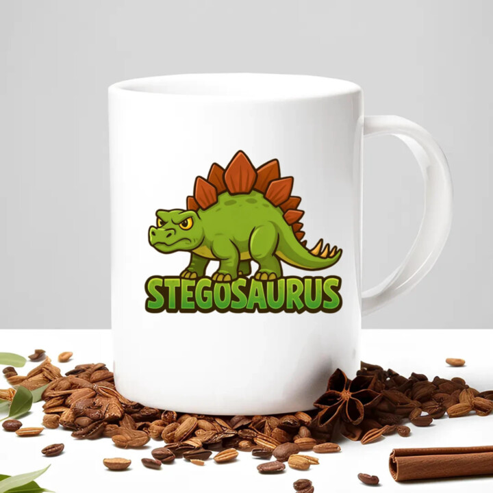 Stegosaurus - dinosaurov - keramický hrnček s potlačou