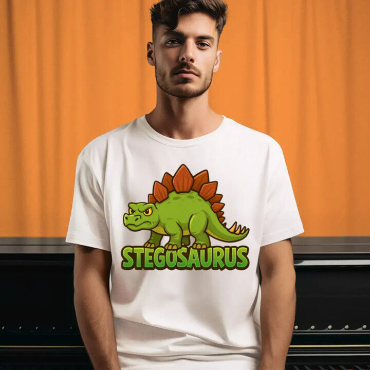 Stegosaurus - dinosaurov - pánske tričko s potlačou