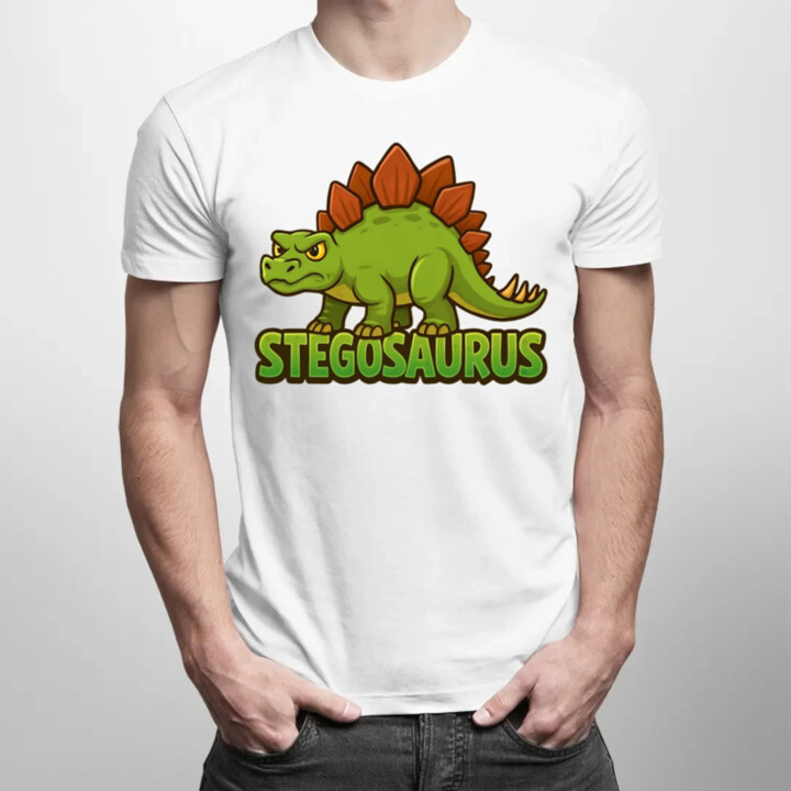 Stegosaurus - dinosaurov - pánske tričko s potlačou