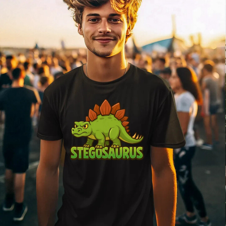 Stegosaurus - dinosaurov - pánske tričko s potlačou