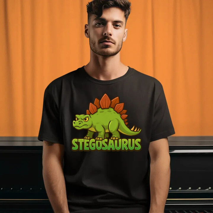 Stegosaurus - dinosaurov - pánske tričko s potlačou