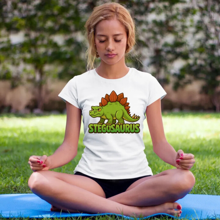 Stegosaurus - dinosaurov - dámske tričko s potlačou