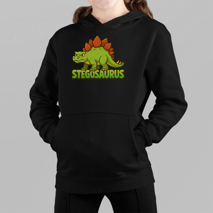 Stegosaurus - dinosaurov - detská mikina s kapucňou