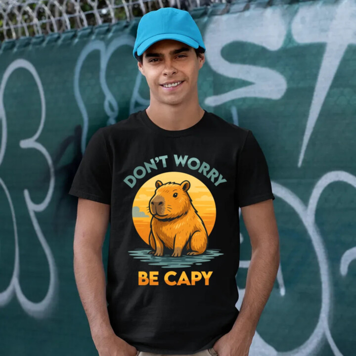Don't worry, be capy - pánske tričko s potlačou