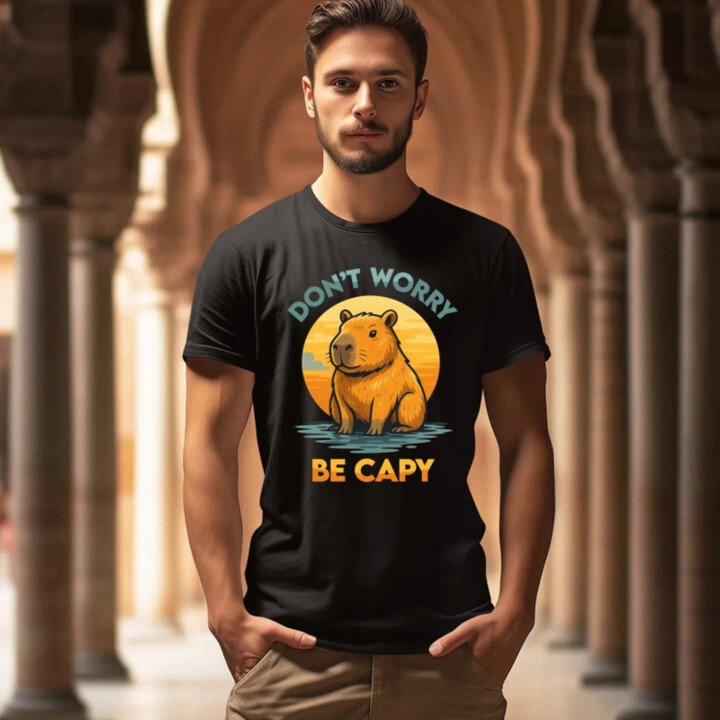 Don't worry, be capy - pánske tričko s potlačou