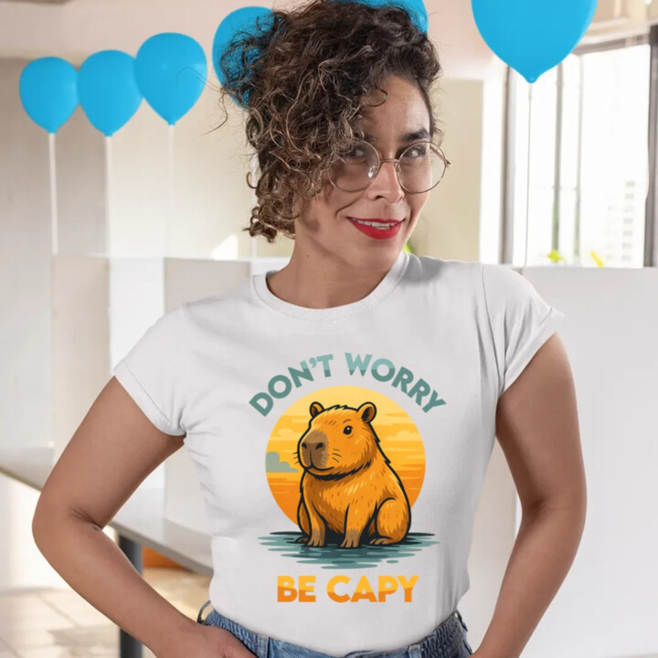 Don't worry, be capy - dámske tričko s potlačou