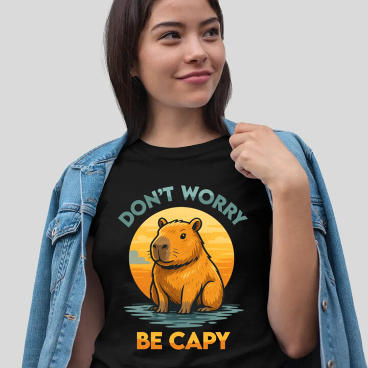 Don't worry, be capy - dámske tričko s potlačou