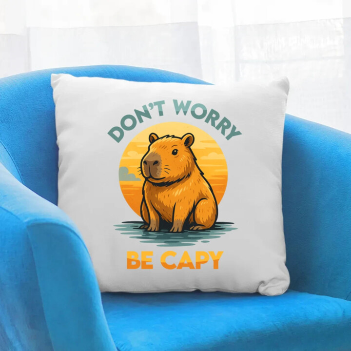 Don't worry, be capy - vankúš s potlačou