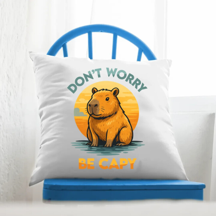Don't worry, be capy - vankúš s potlačou
