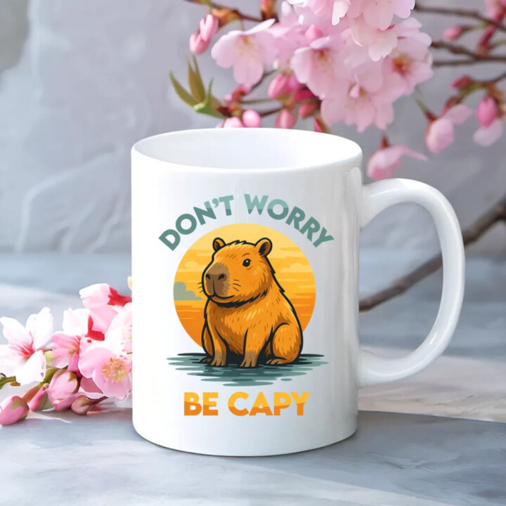 Don't worry, be capy - keramický hrnček s potlačou