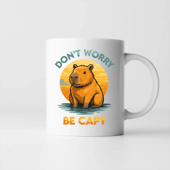 Don't worry, be capy - keramický hrnček s potlačou