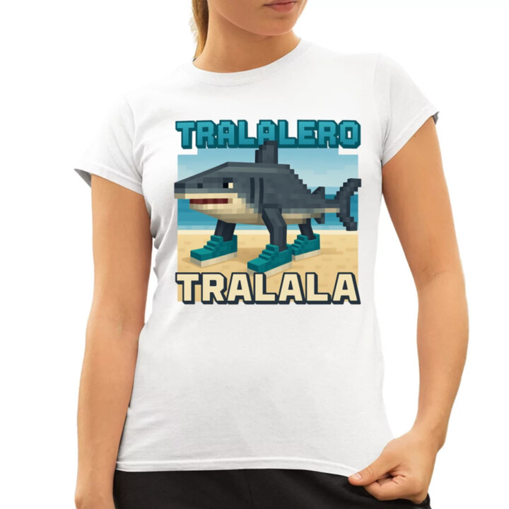 Tralalero Tralala - Italian Brainrot pre fanúšikov Minecraftu - dámske tričko s potlačou